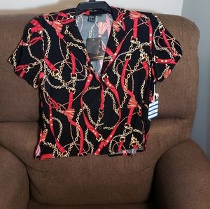 NWT-🆕️-NEW- women's old navy chain and belt button down top